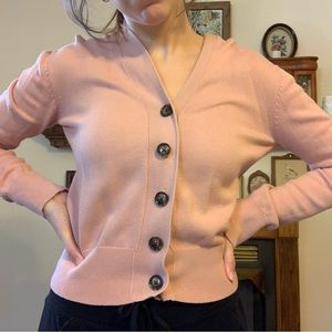 pink cardigan
